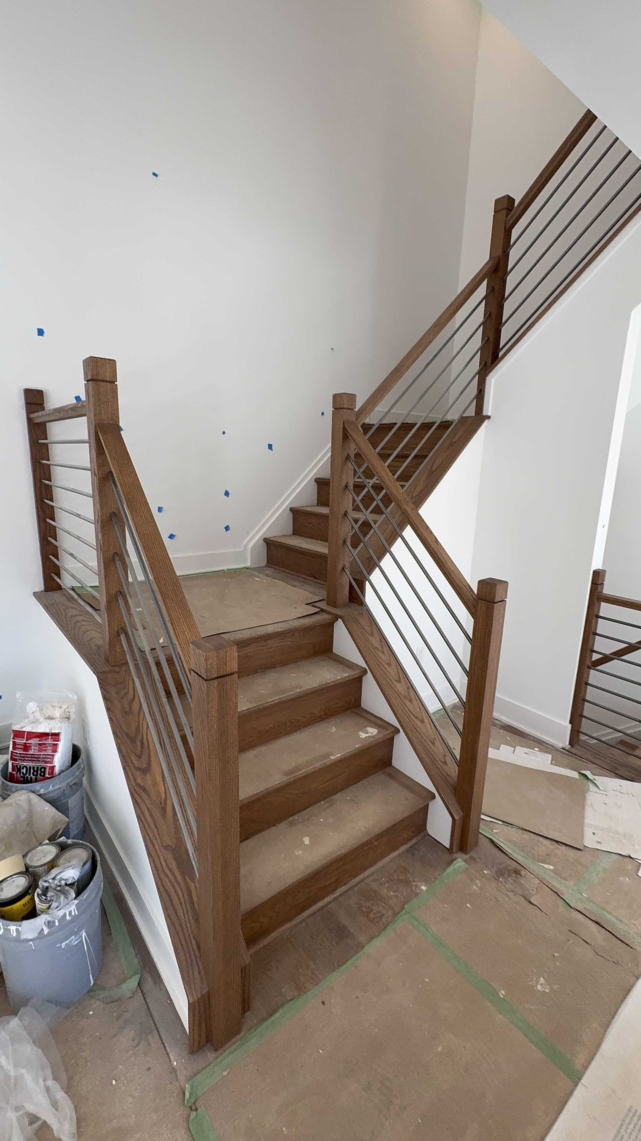 Professional staircase installation in residential setting